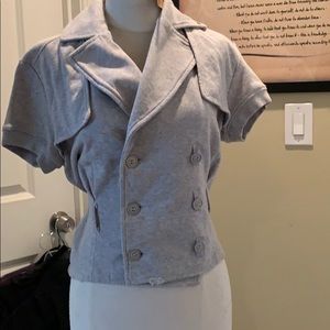 Grey button down top